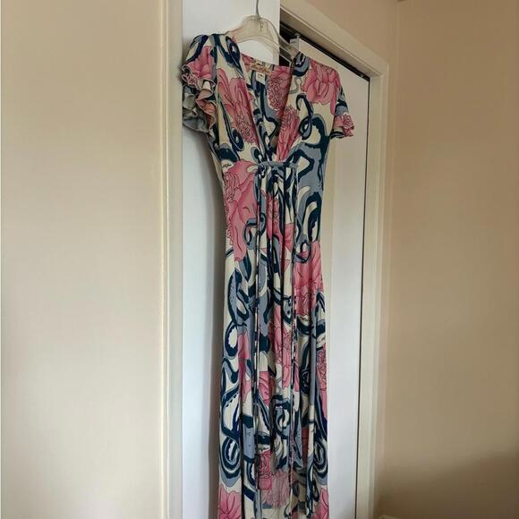 Unique Rose & Octopus Print Silk Jersey Dress by Mara Hoffman - Picture 2 of 5